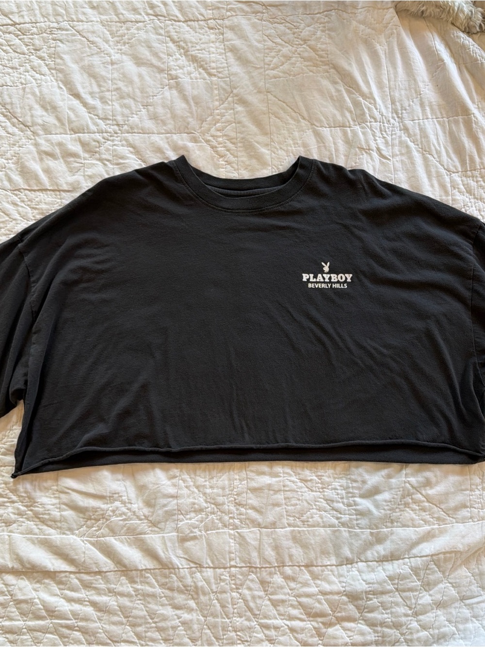 PLAYBOY Black Logo Cropped Tee by PacSun